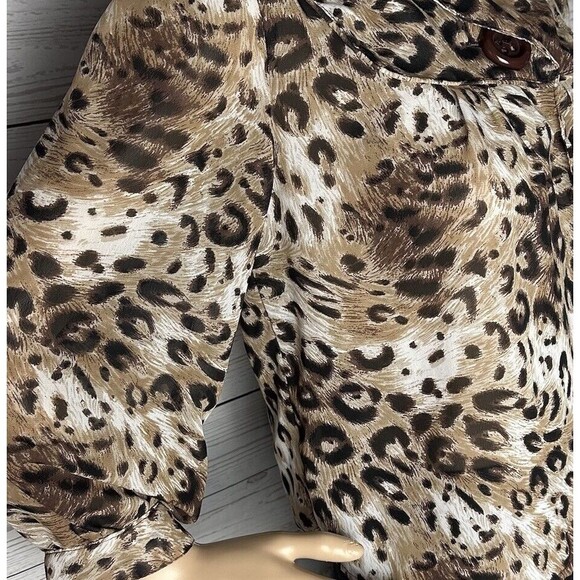 Sere Nade Leopard Print Cropped Jacket Semi-Sheer Single Button - Picture 5 of 12